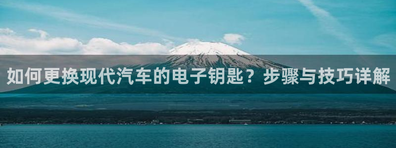 优发国际下载安装app：如何更换现代汽车的电子钥匙？步骤与技巧详解