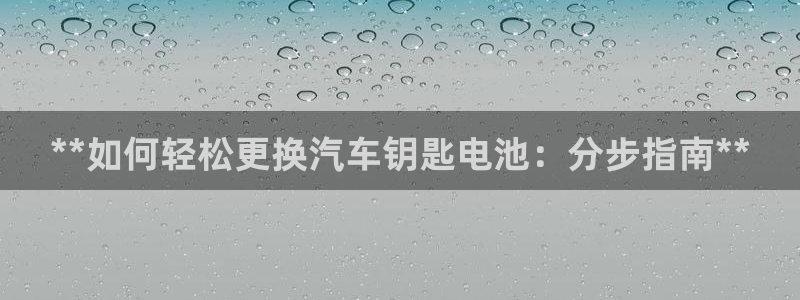 优发国际平台APP：**如何轻松更换汽车钥匙电池：分步指南**